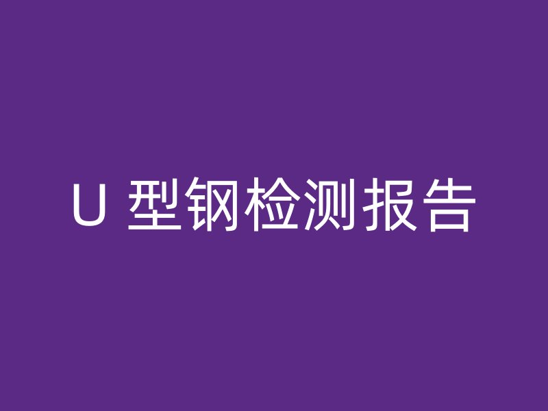U 型鋼檢測(cè)報(bào)告